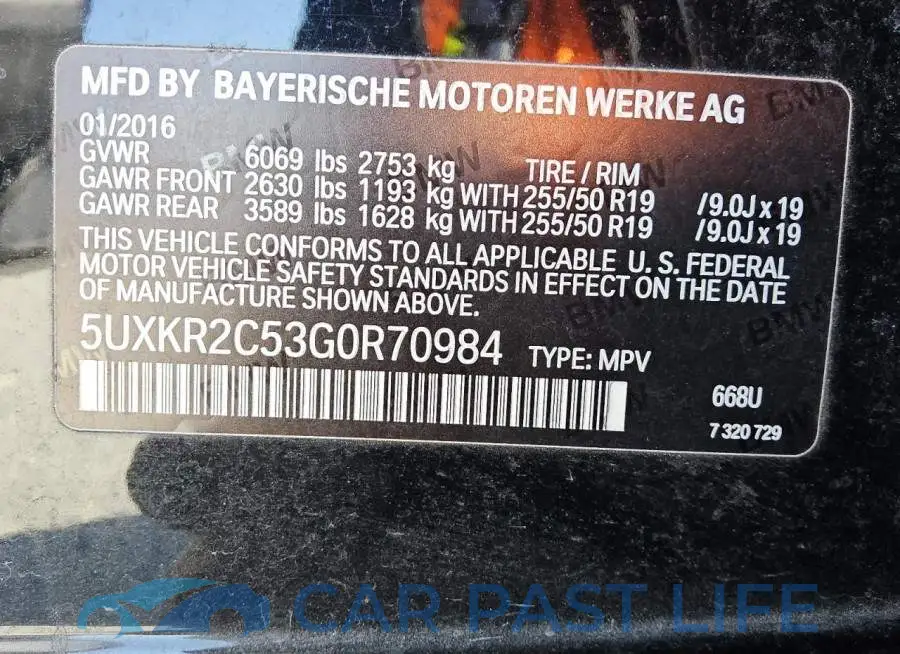 5UXKR2C53G0R70984# 13