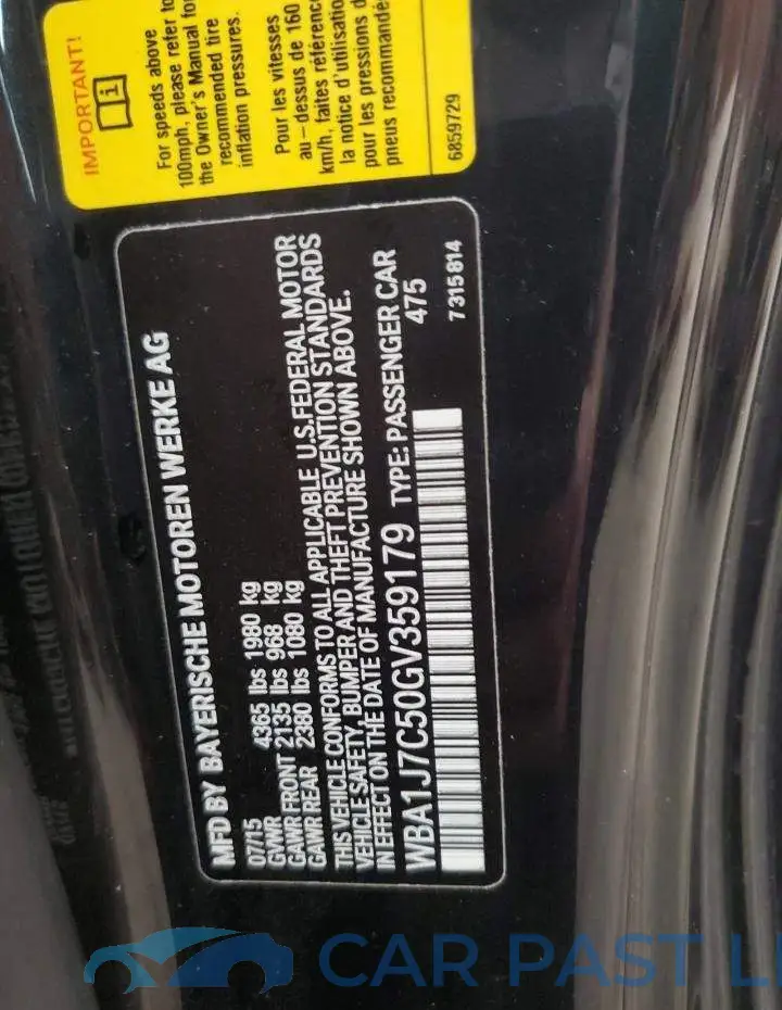 WBA1J7C50GV359179# 13