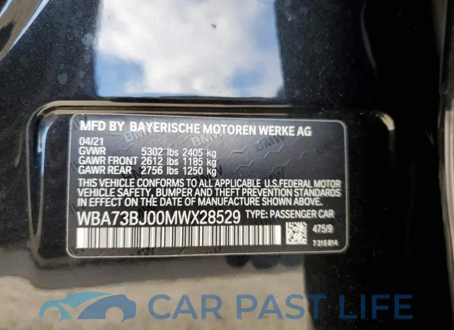 WBA73BJ00MWX28529# 12