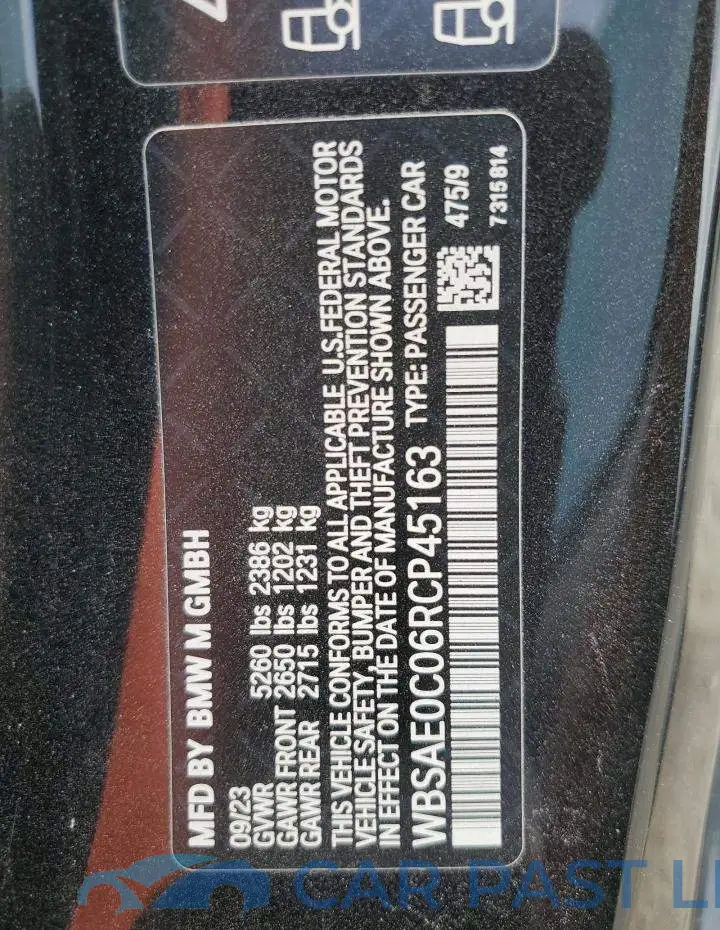 WBSAE0C06RCP45163# 12
