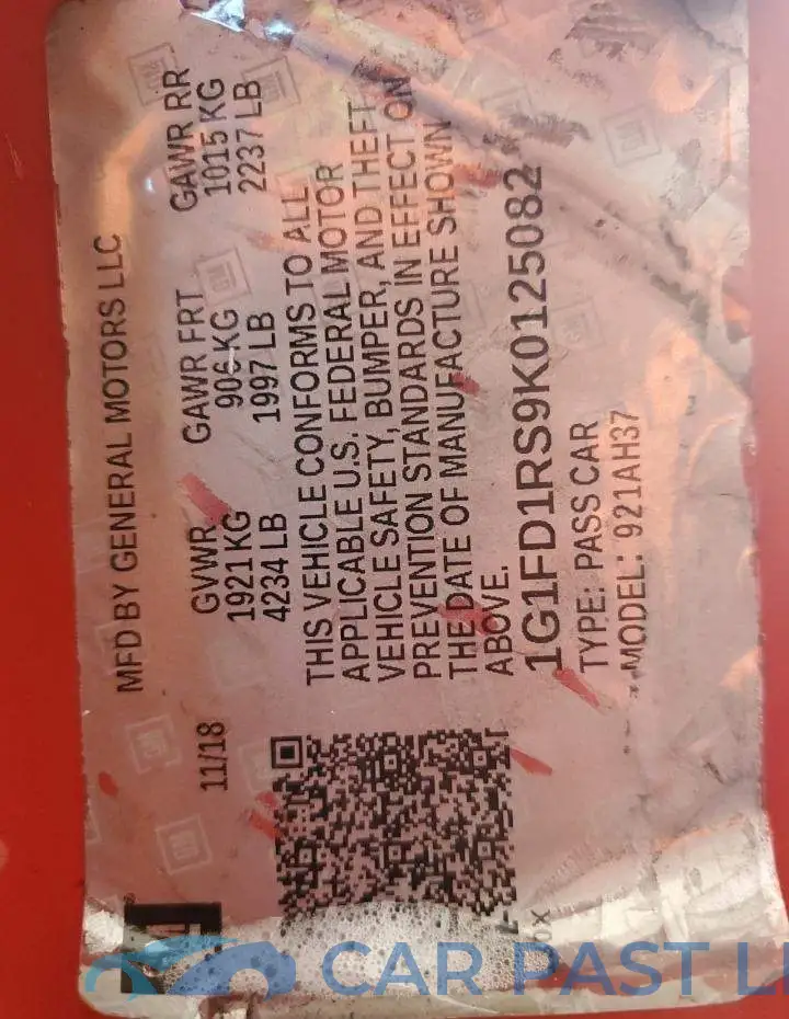 1G1FD1RS9K0125082# 12