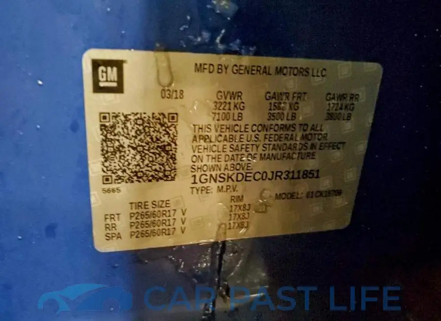 1GNSKDEC0JR311851# 13