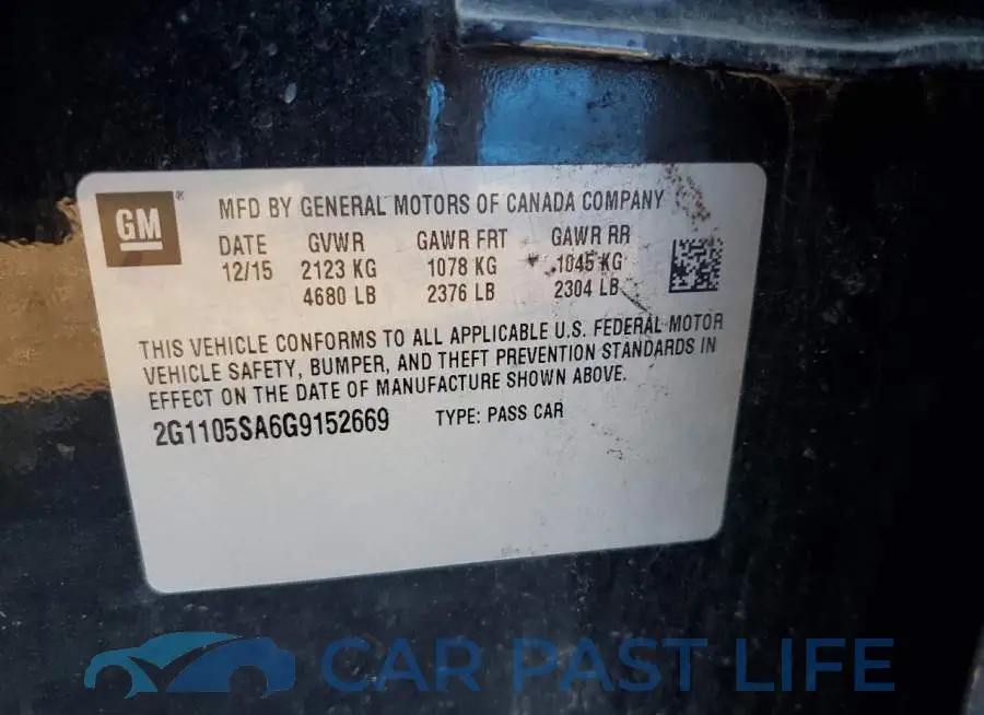 2G1105SA6G9152669# 12