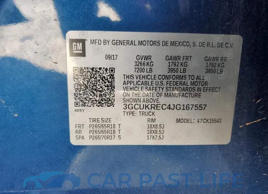 3GCUKREC4JG167557# 12