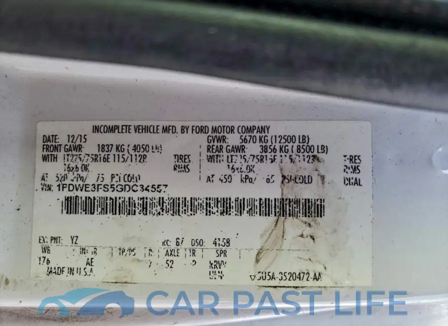 1FDWE3FS5GDC34557# 12