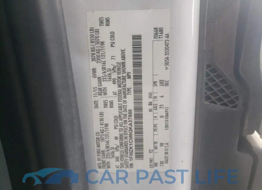 1FMZK1CM9GKA37886# 13