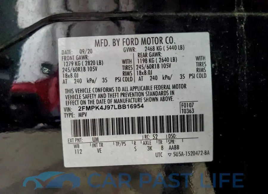 2FMPK4J97LBB16954# 13