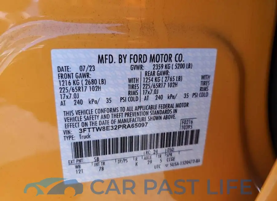 3FTTW8E32PRA65097# 12