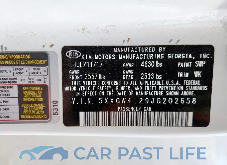 5XXGW4L29JG202658# 12