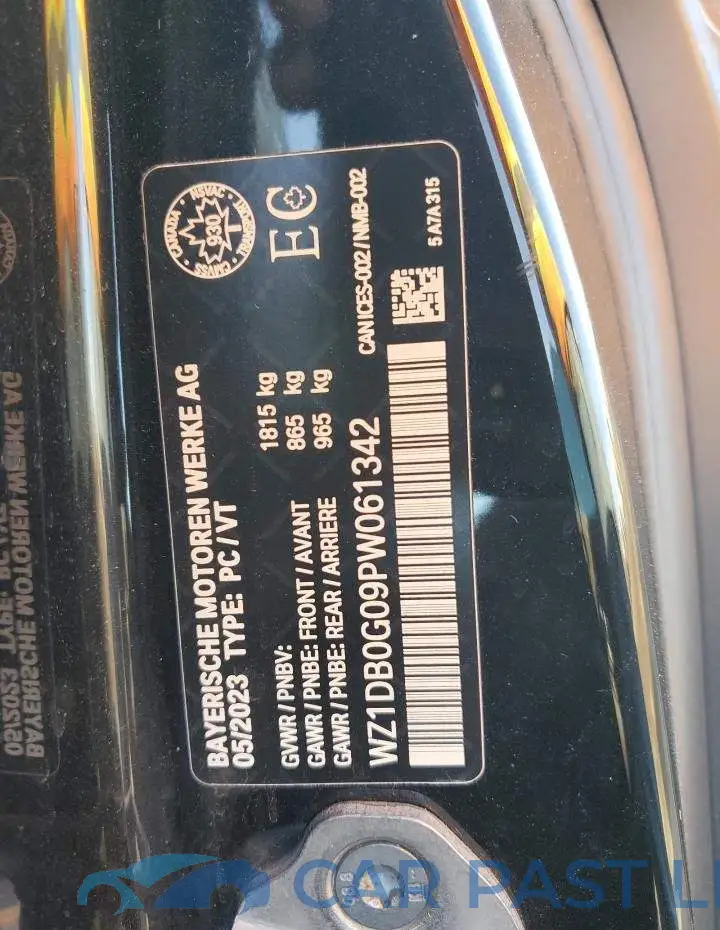 WZ1DB0G09PW061342# 12