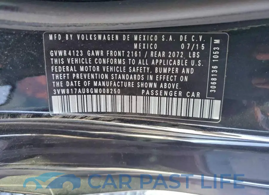3VW817AU8GM008250# 12