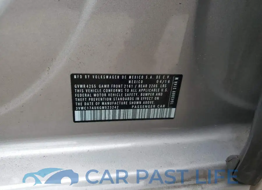 3VWC17AU6GM523242# 13