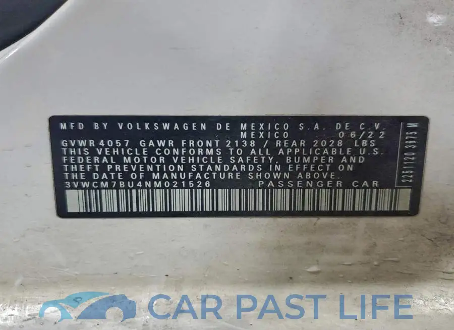 3VWCM7BU4NM021526# 13