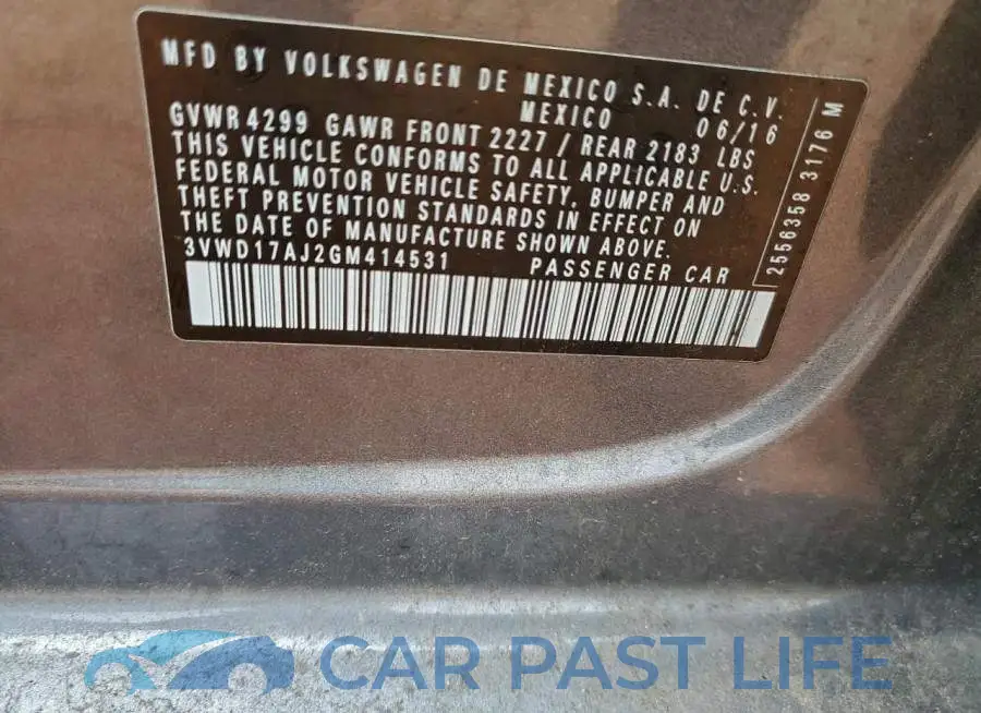 3VWD17AJ2GM414531# 12