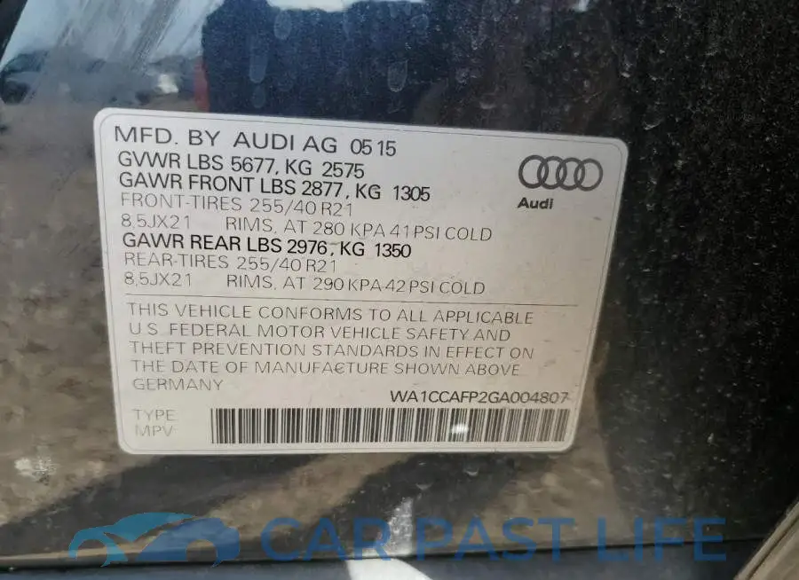 WA1CCAFP2GA004807# 13