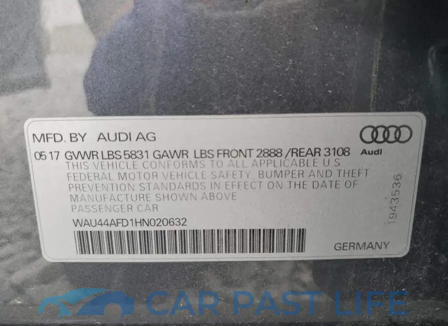 WAU44AFD1HN020632# 12