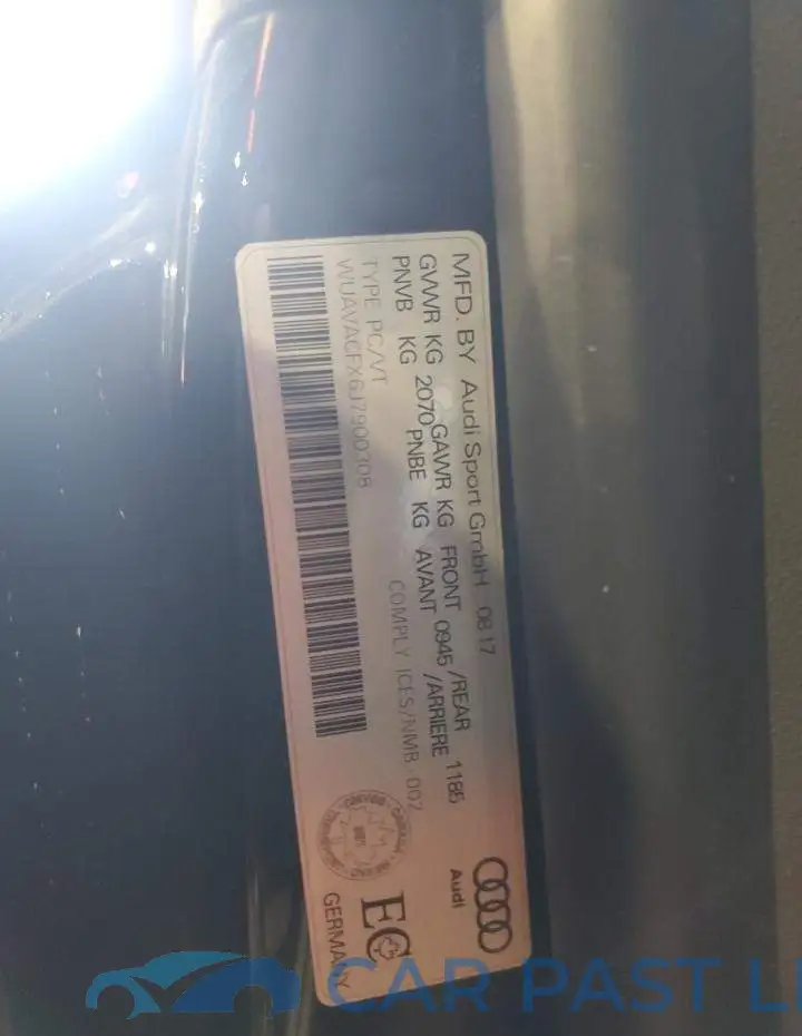 WUAVACFX6J7900308# 12
