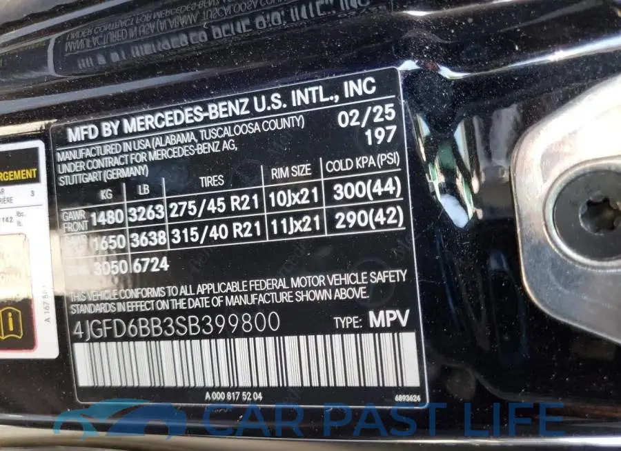4JGFD6BB3SB399800# 13