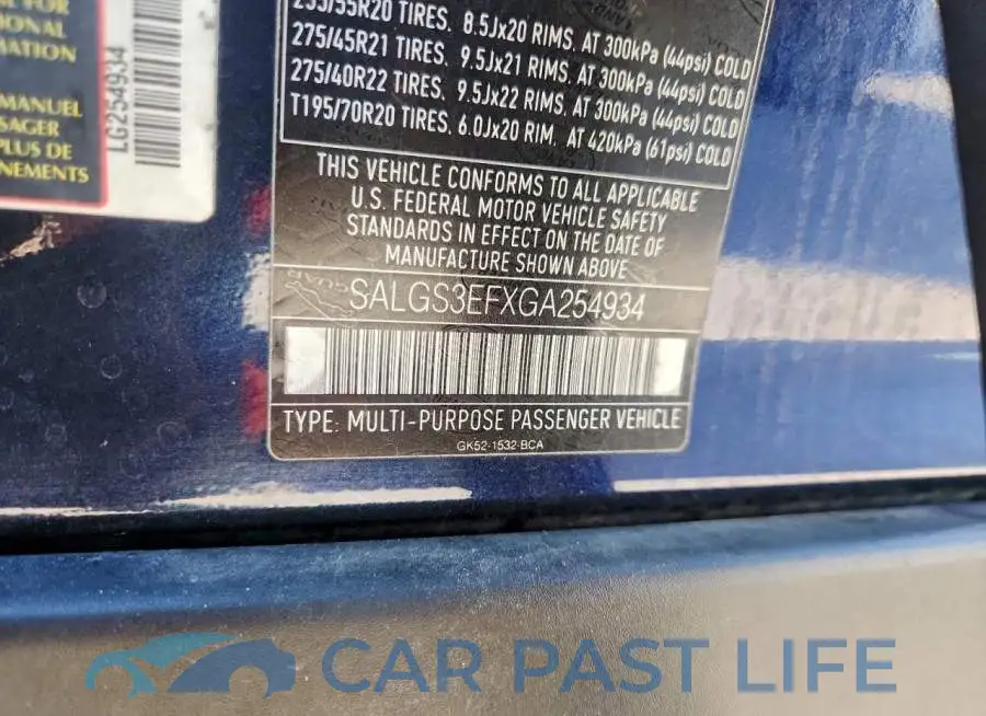 SALGS3EFXGA254934# 13