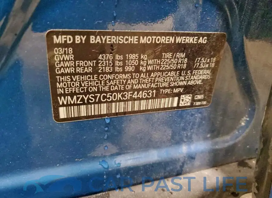 WMZYS7C50K3F44631# 12