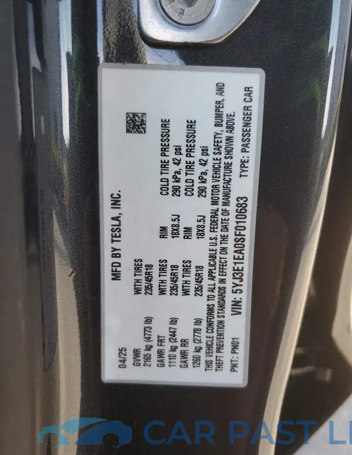 5YJ3E1EA0SF010683# 13