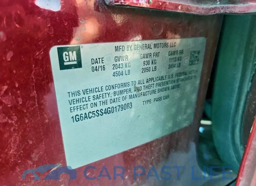 1G6AC5SS4G0179003# 12