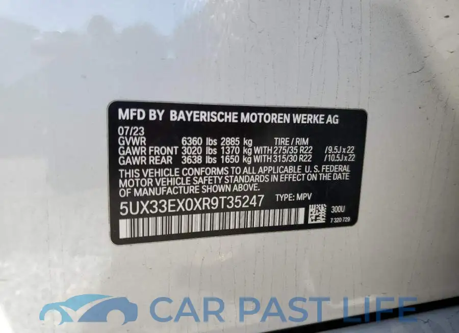 5UX33EX0XR9T35247# 13