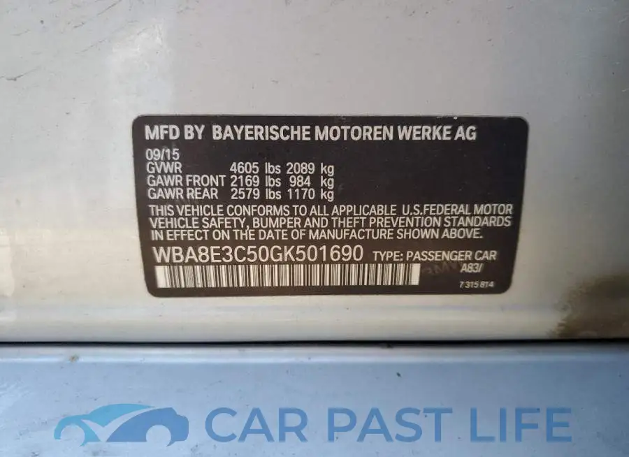 WBA8E3C50GK501690# 13