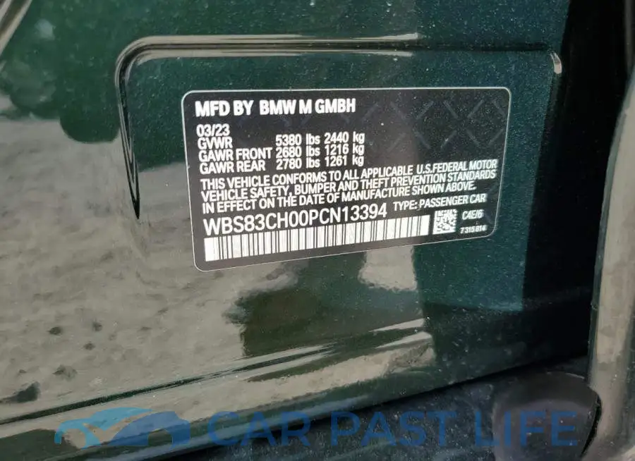 WBS83CH00PCN13394# 12