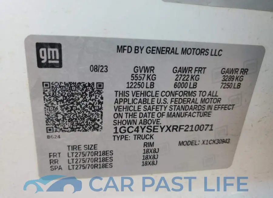 1GC4YSEYXRF210071# 14