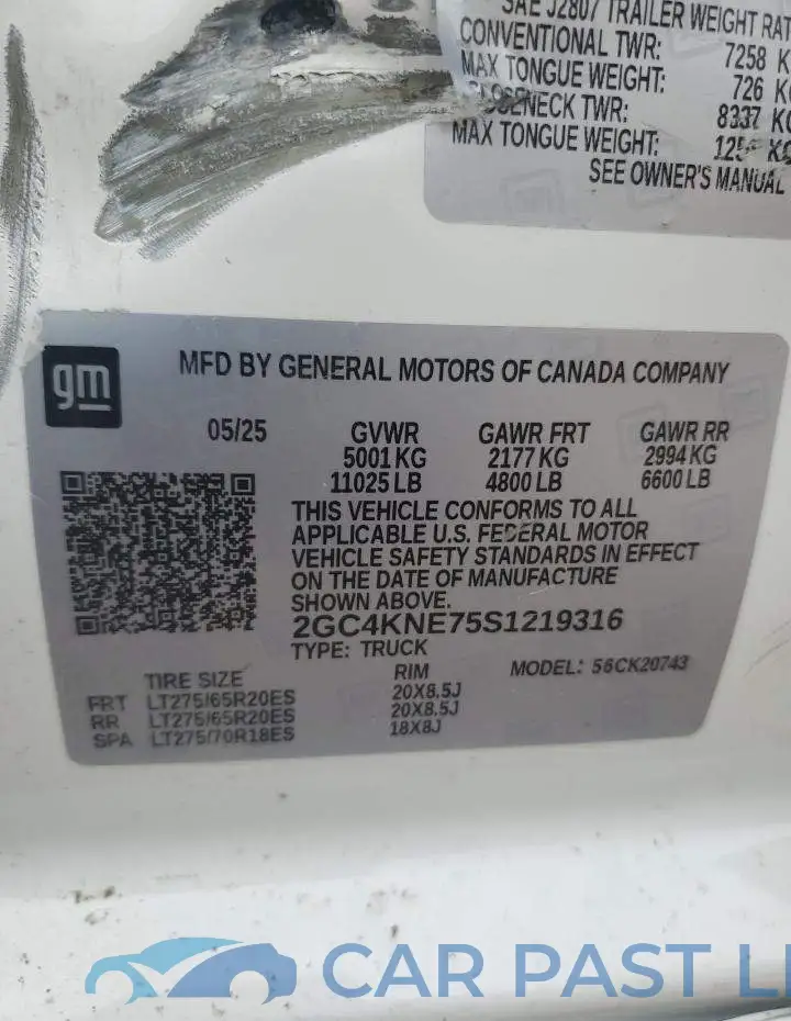 2GC4KNE75S1219316# 13
