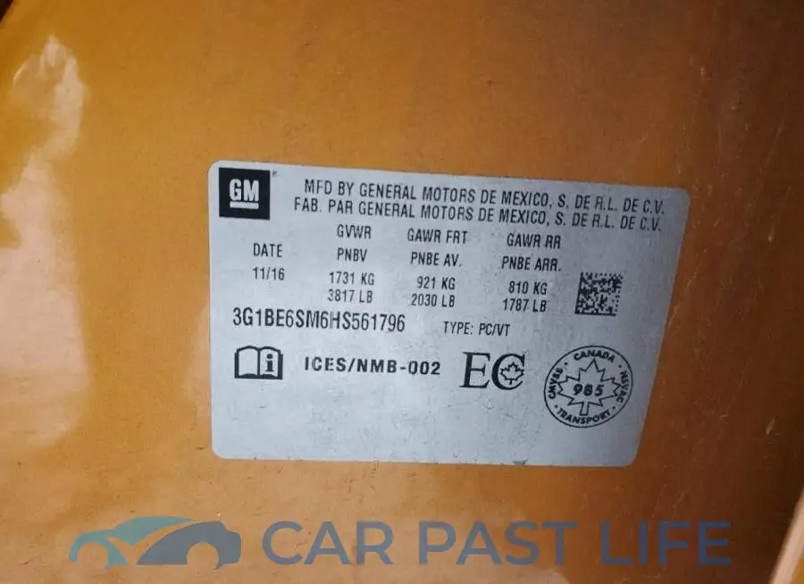 3G1BE6SM6HS561796# 12