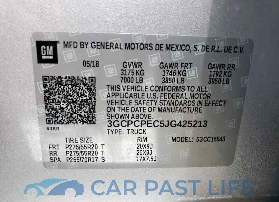 3GCPCPEC5JG425213# 12