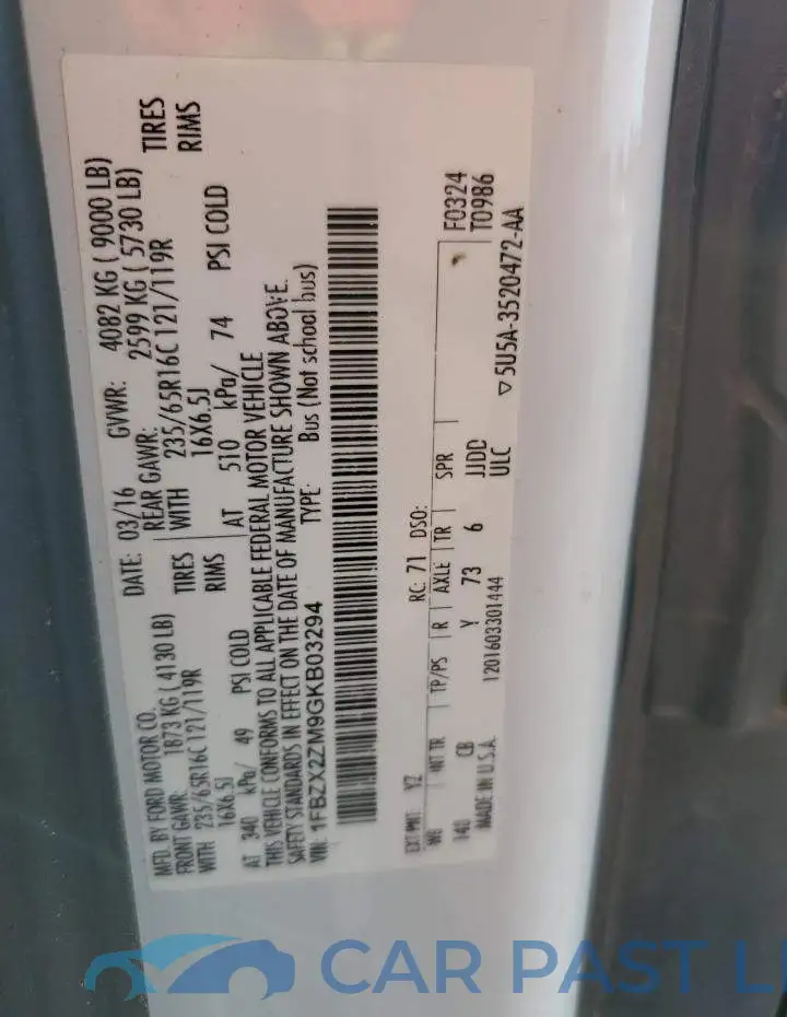 1FBZX2ZM9GKB03294# 13
