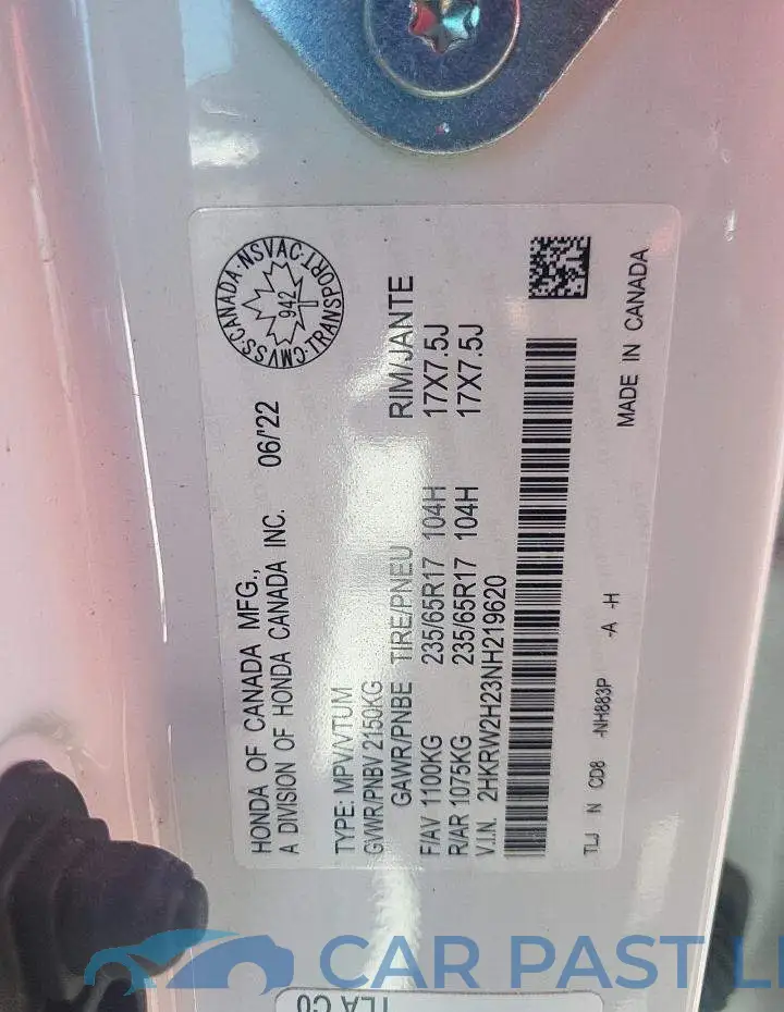 2HKRW2H23NH219620# 13