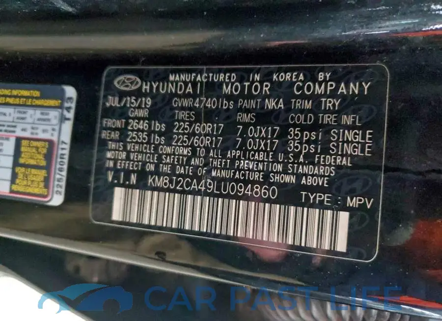 KM8J2CA49LU094860# 13