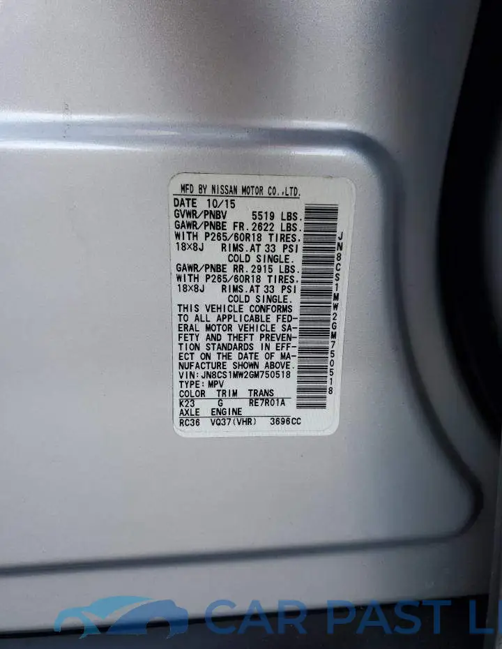 JN8CS1MW2GM750518# 13