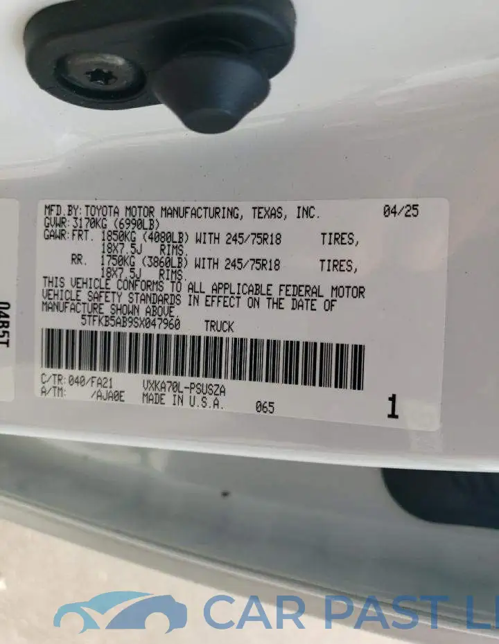 5TFKB5AB9SX047960# 13