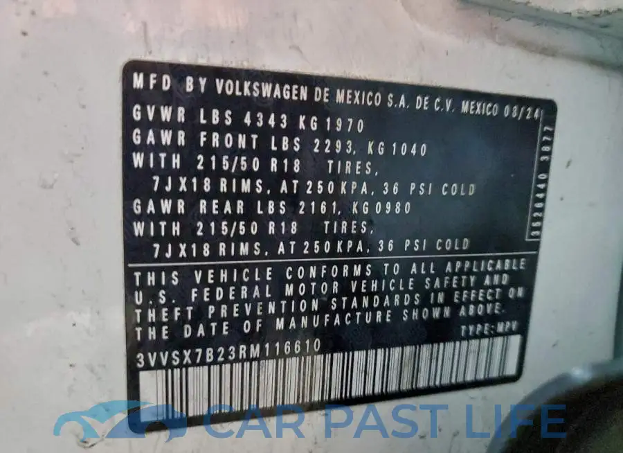 3VVSX7B23RM116610# 13