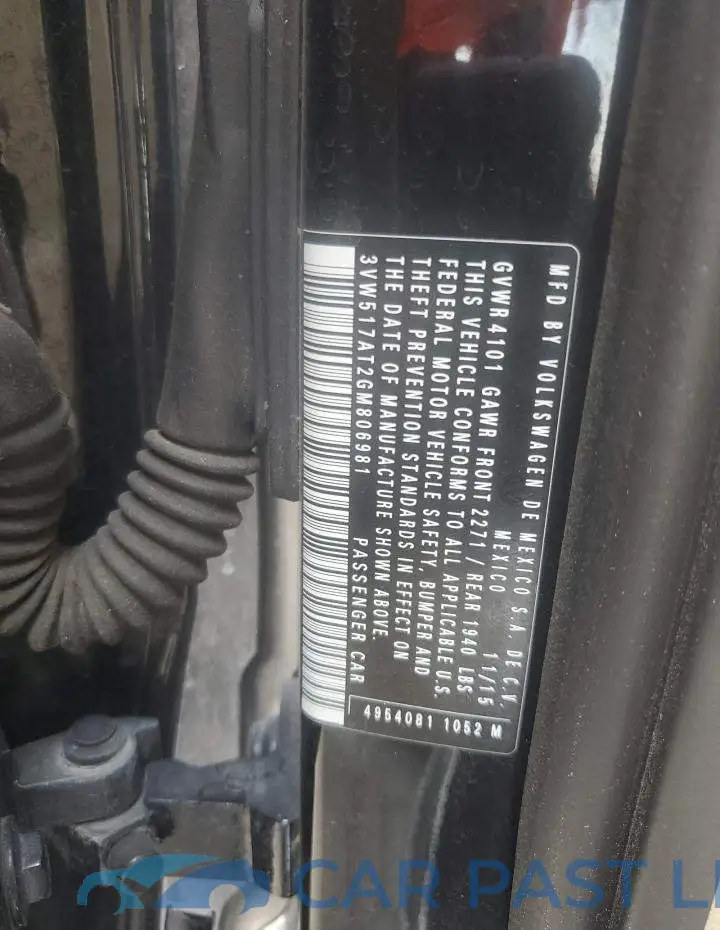 3VW517AT2GM806981# 13