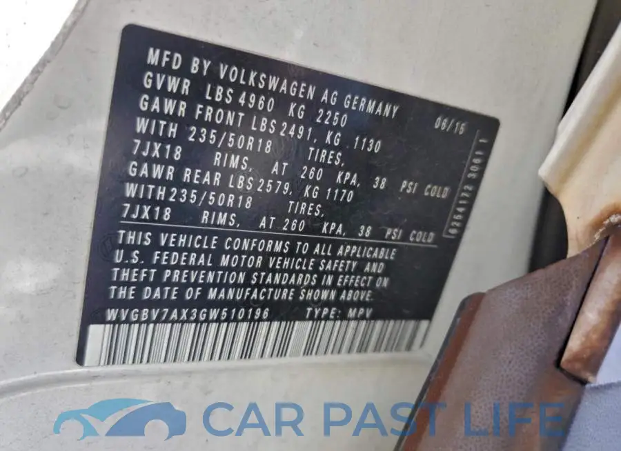 WVGBV7AX3GW510196# 13