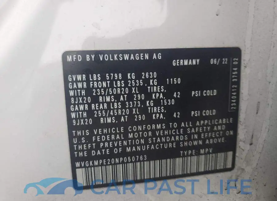 WVGKMPE20NP050763# 13