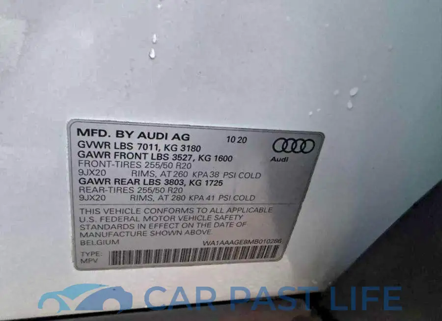 WA1AAAGE8MB010286# 10