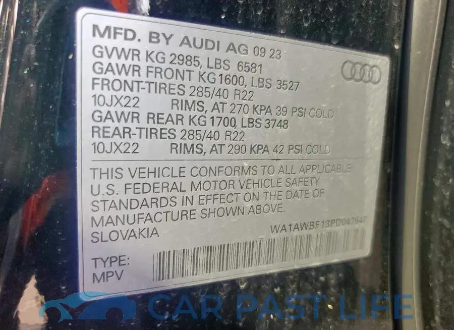 WA1AWBF13PD047647# 13