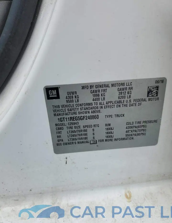 1GT11REG5GF240860# 12