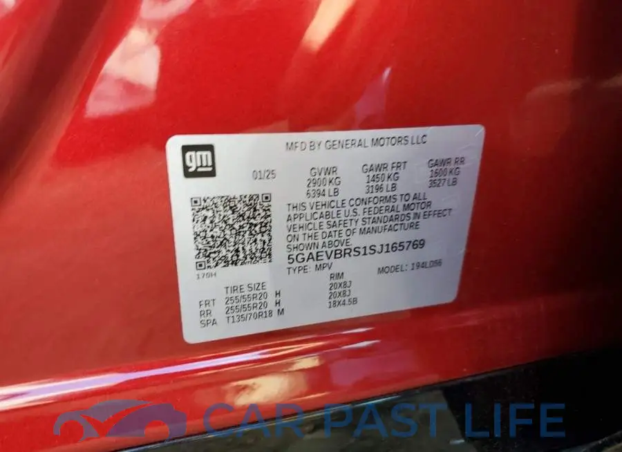 5GAEVBRS1SJ165769# 12
