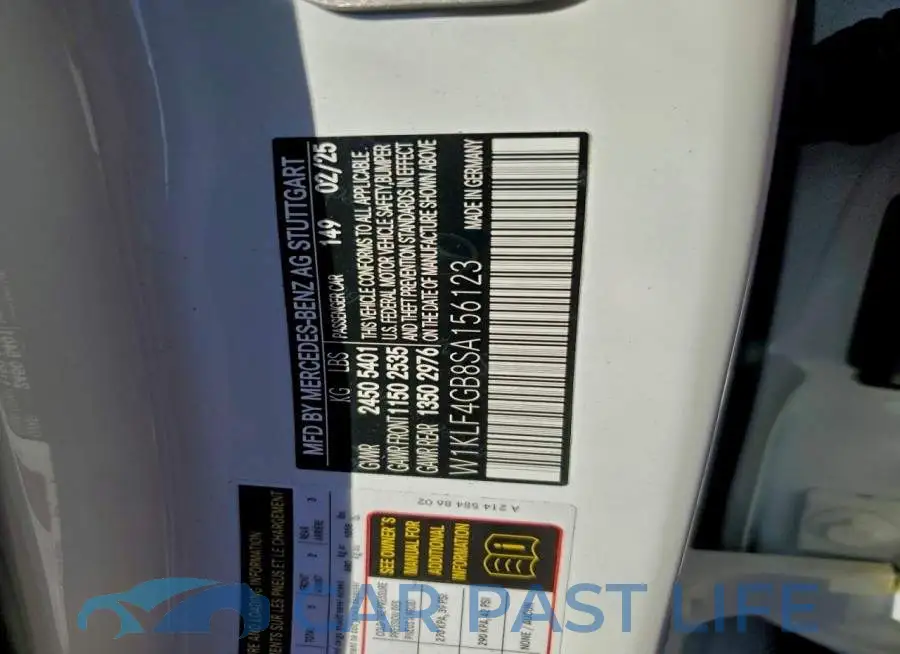 W1KLF4GB8SA156123# 12
