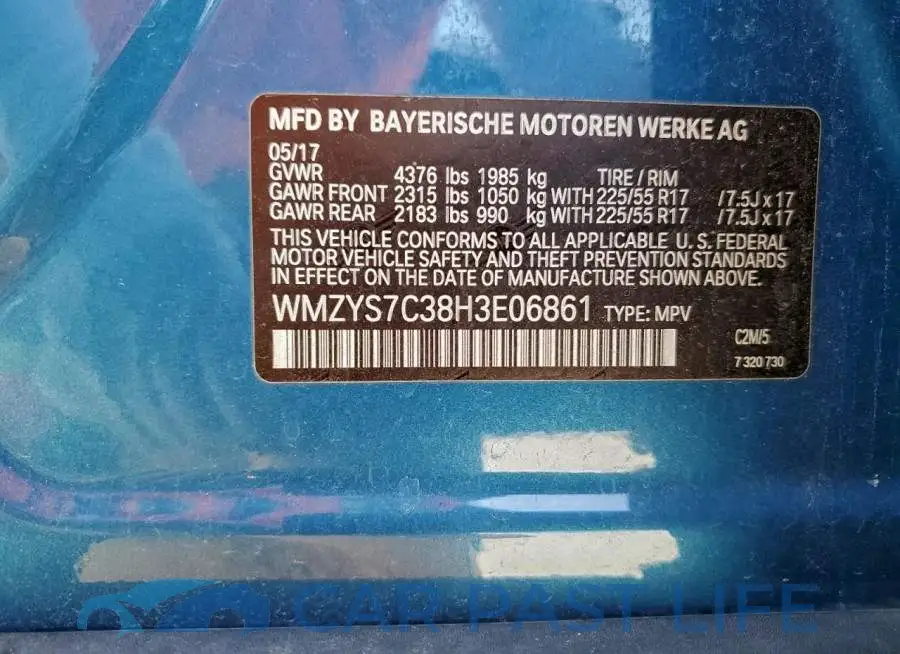 WMZYS7C38H3E06861# 13