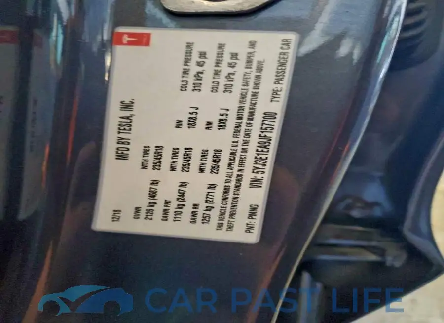 5YJ3E1EA9JF157700# 13
