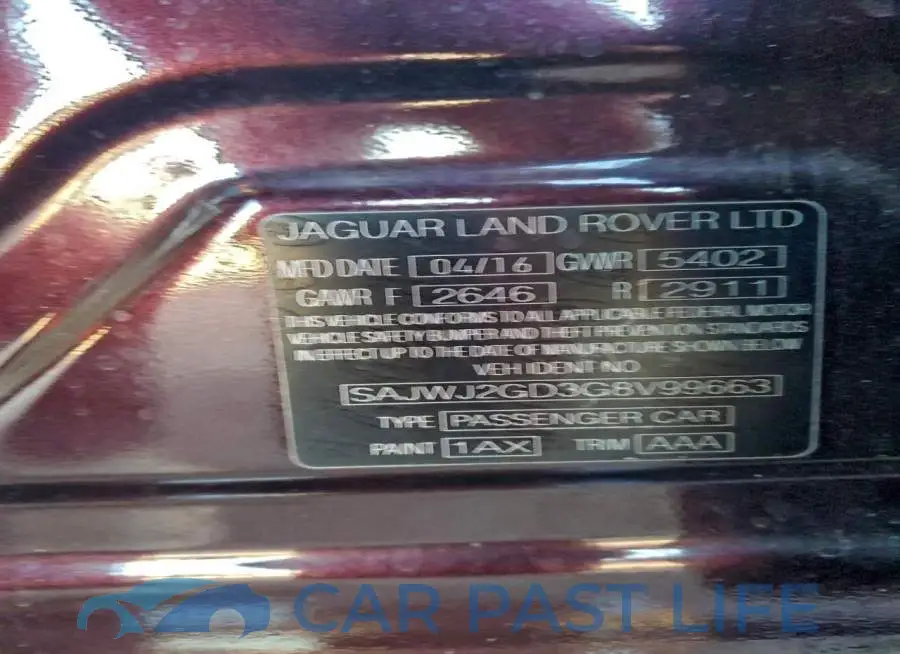 SAJWJ2GD3G8V99663# 12